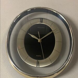 Black and Silver Wall Clock
